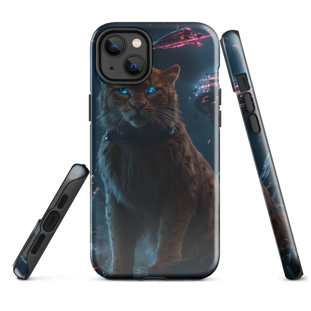 Cosmic Sentinel: The Majestic Panther | Phone Case |  14 Plus | Tough Case | Glossy