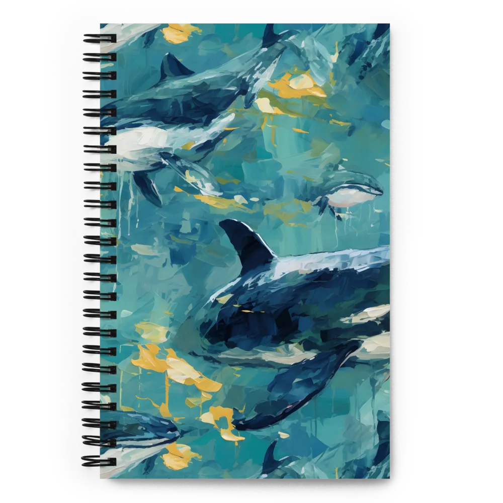 Beneath the Waves: A Symphony of Whales | Spiral Notebook