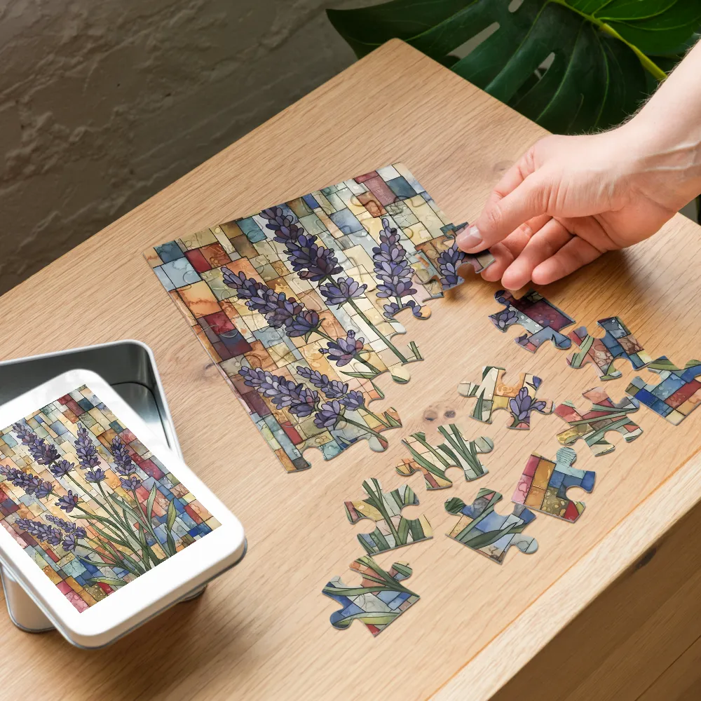 Mosaic Lavender 
 Jigsaw Puzzle in Tin Box