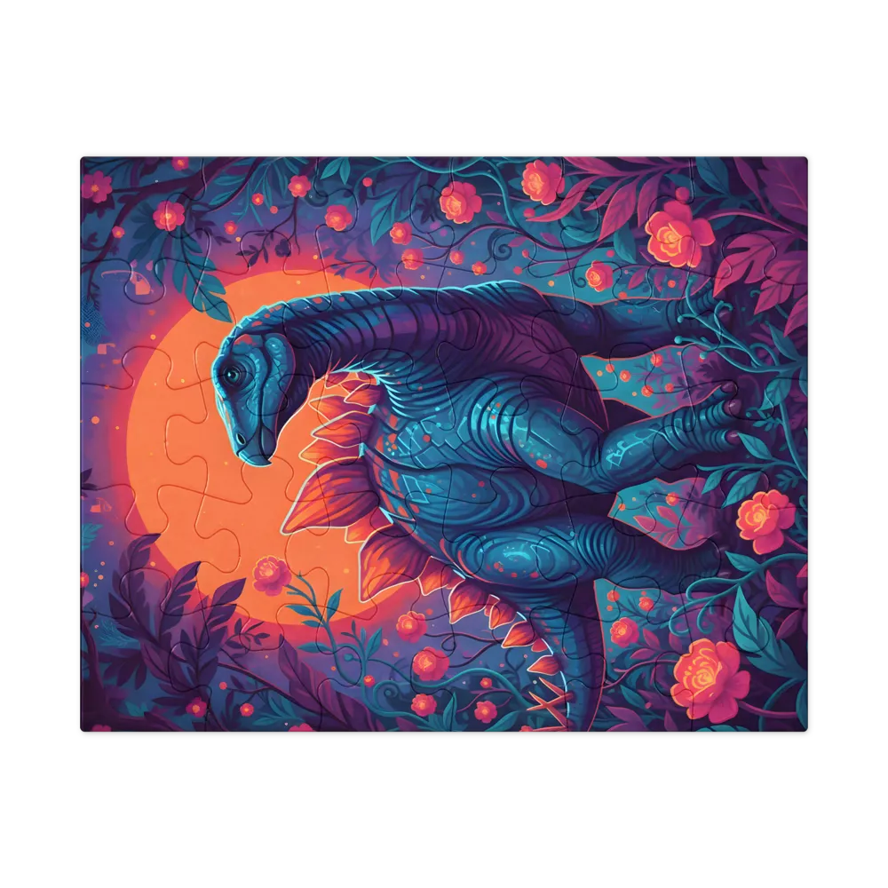 Twilight Stegosaurus 
 Jigsaw Puzzle in Tin Box