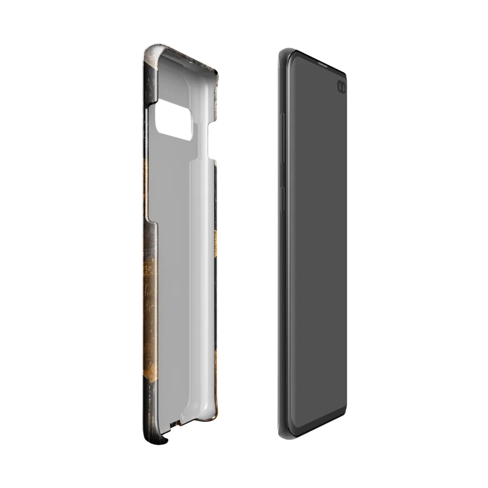 Geometric Harmony in Gold and Black | Phone Case |  S10 | Snap Case | Glossy