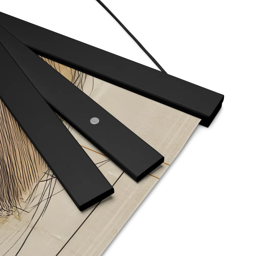 Geometric Elegance: A Modern Portrait | Poster With Black Wood Hanger | 16″×16″