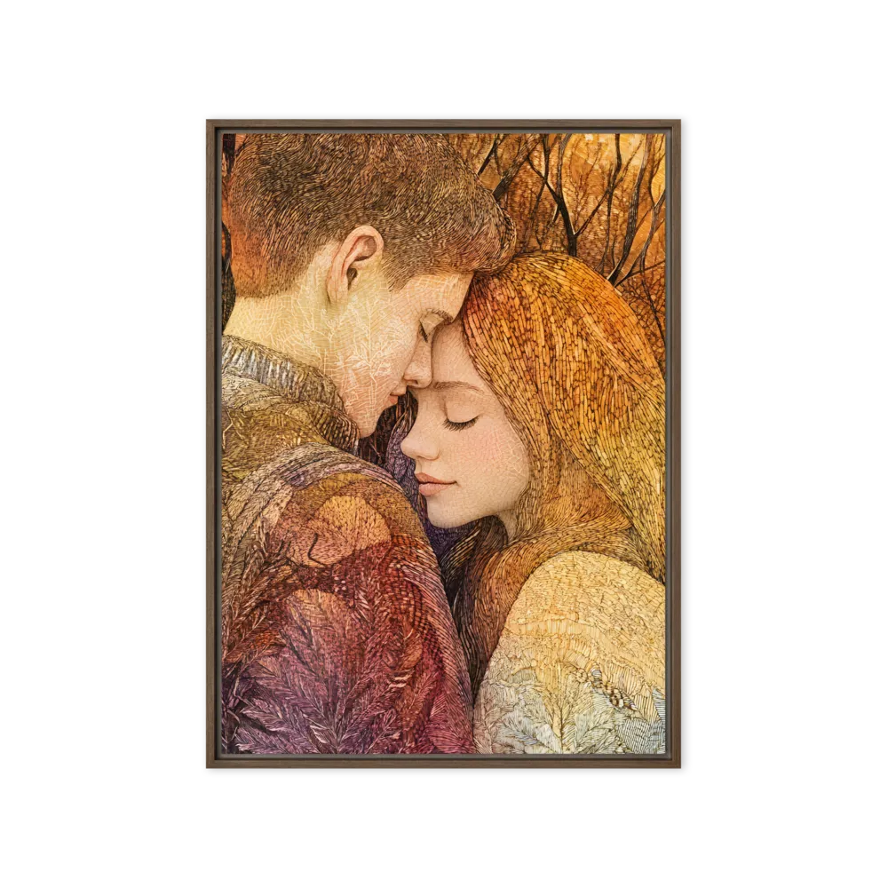 Embrace of Autumn | Canvas with Brown Frame | 20″×28″