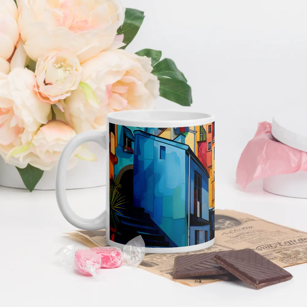 Vibrant Village: A Cubist Journey | Mugs | Multiple Sizes & Colors