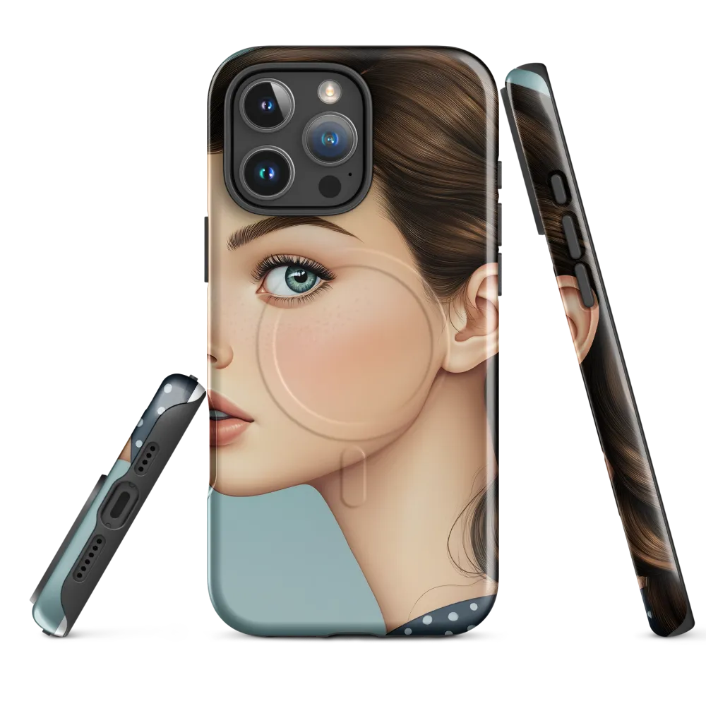 Captivating Gaze: A Modern Portrait | Phone Case |  16 Pro Max | MagSafe® Tough Case | Glossy