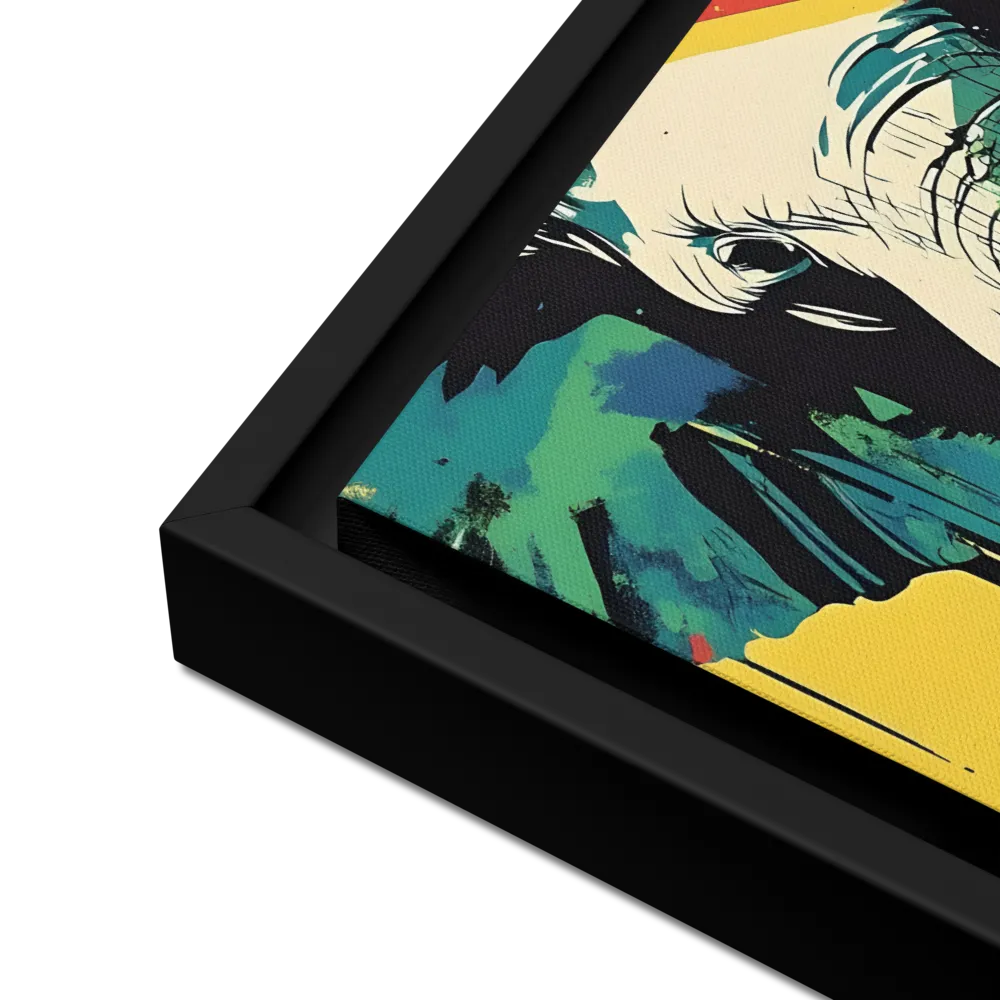 Elegance of the Wild: A Colorful Harmony | Canvas with Black Frame | 12″×16″