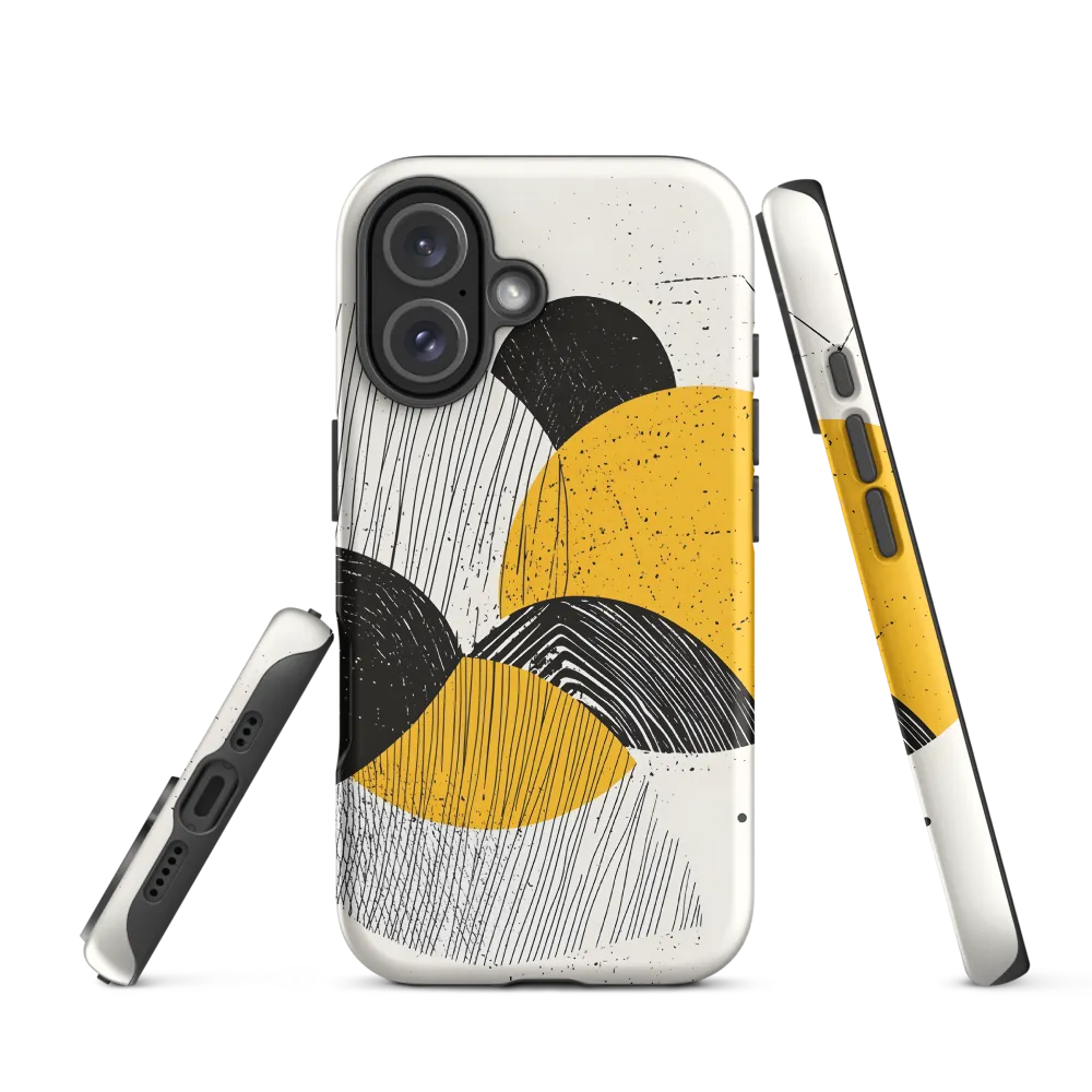 Dynamic Harmony in Black and Yellow | Phone Case