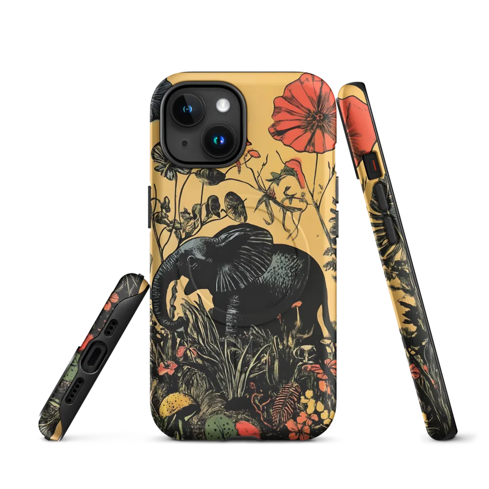 Floral Majesty: The Elephant's Sanctuary | Phone Case |  15 | MagSafe® Tough Case | Matte