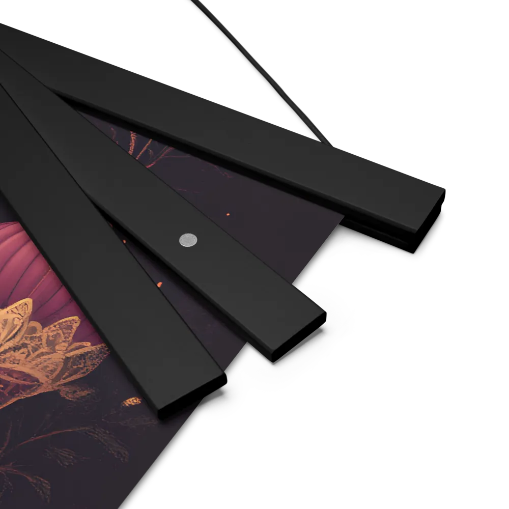 Ornate Harmony: A Digital Floral Architecture | Poster With Black Wood Hanger | 14″×14″