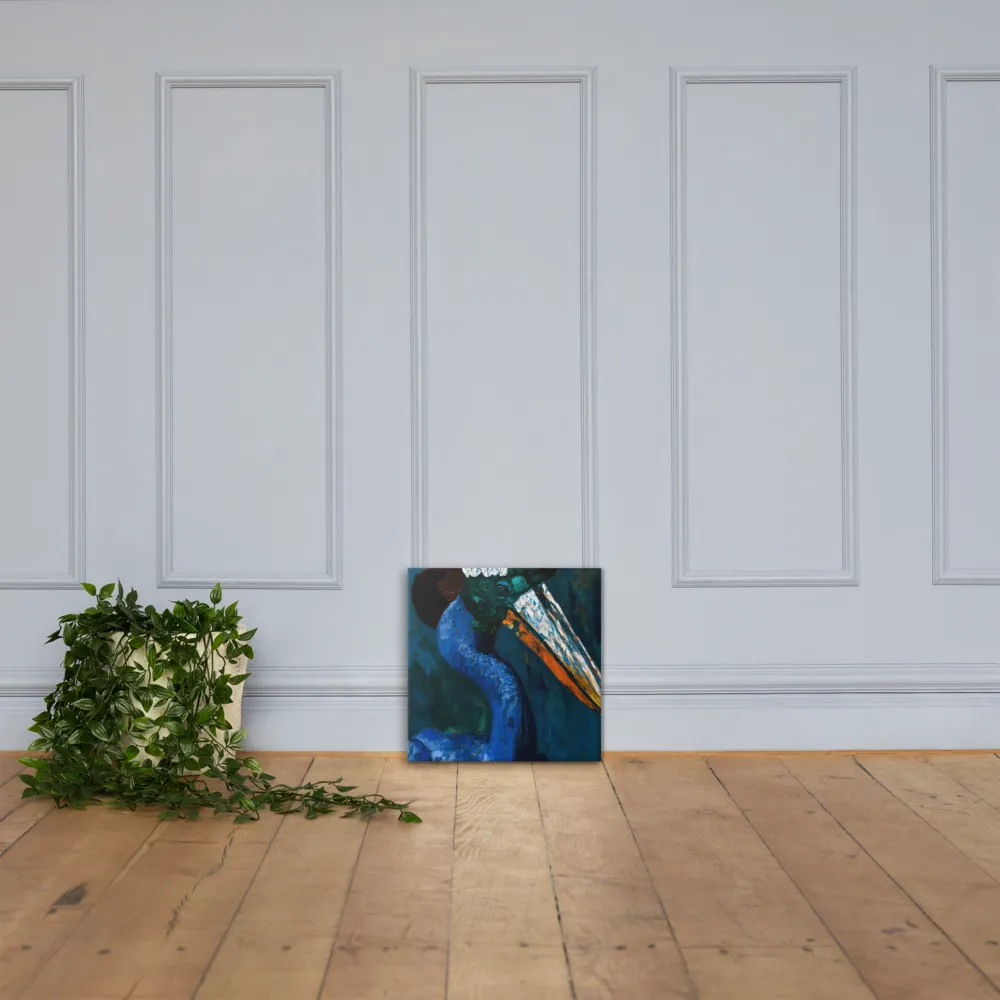 Majestic Absurdity: The Hat-Wearing Bird | Canvas | 16″×16″