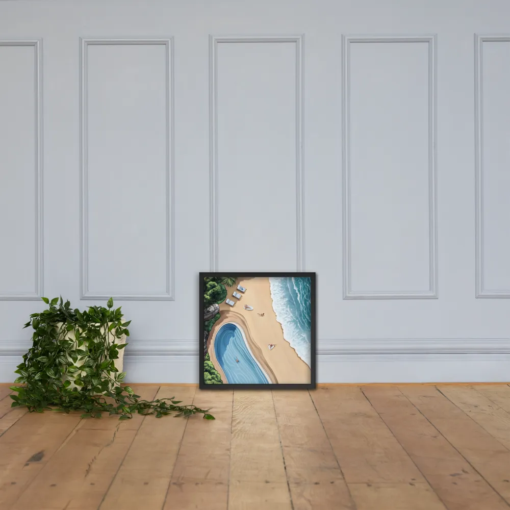 Serenity by the Shore | Poster with Black Frame | 18″×18″