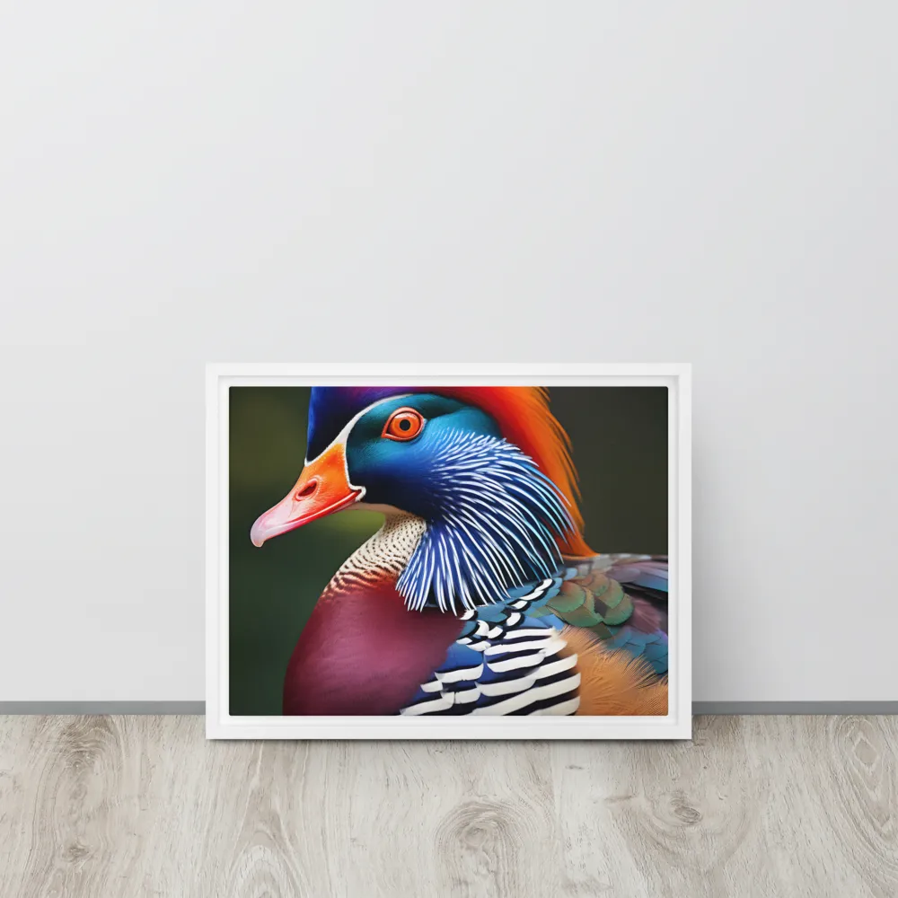 The Majestic Mandarin | Canvas with White Frame | 12″×16″