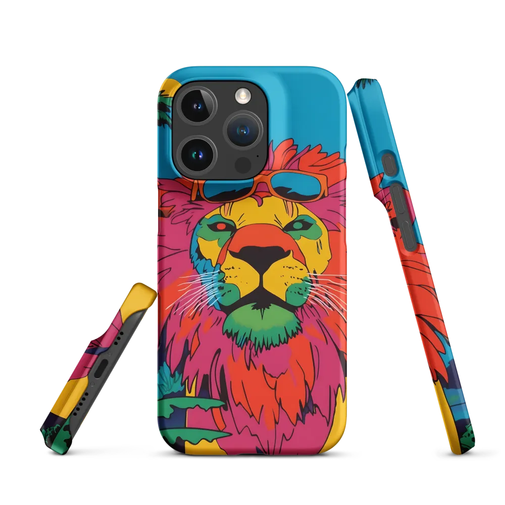Lion with Sunglasses: A Vibrant Tropical Portrait