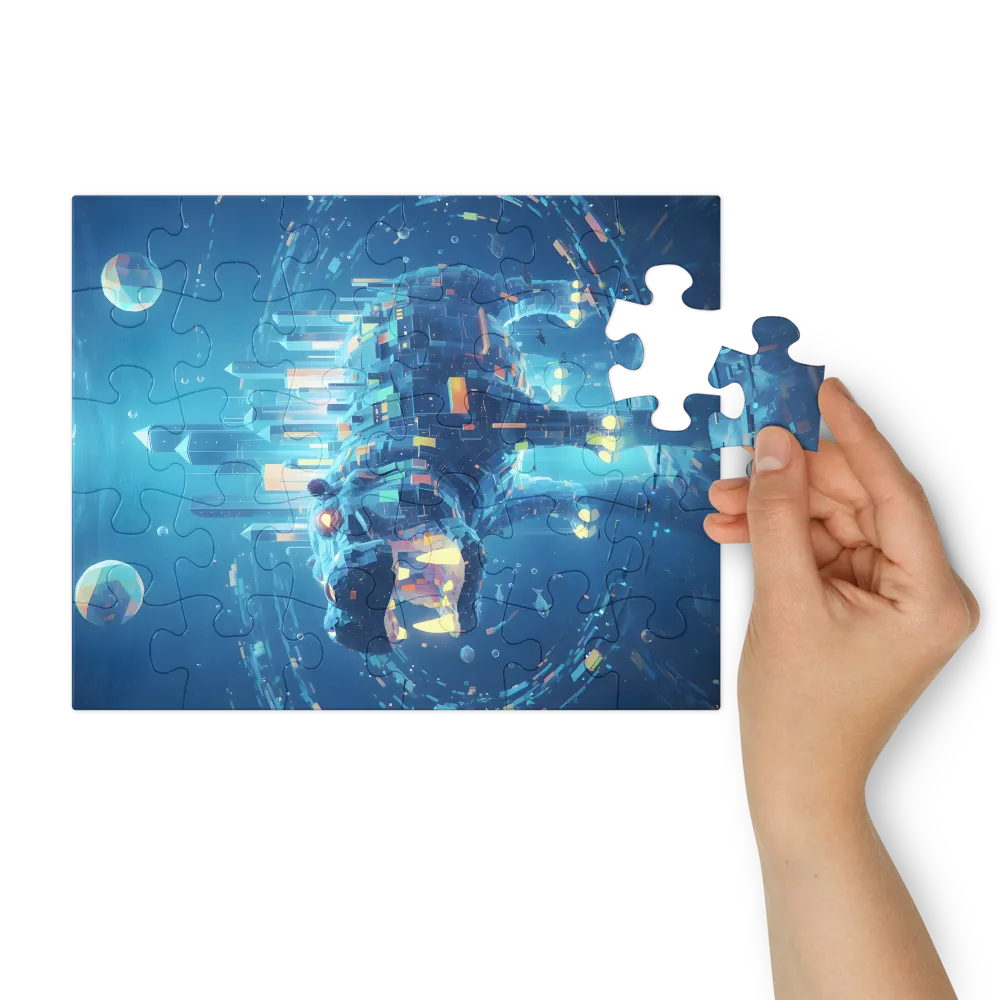 Submerged City Hippo 
 Jigsaw Puzzle in Tin Box