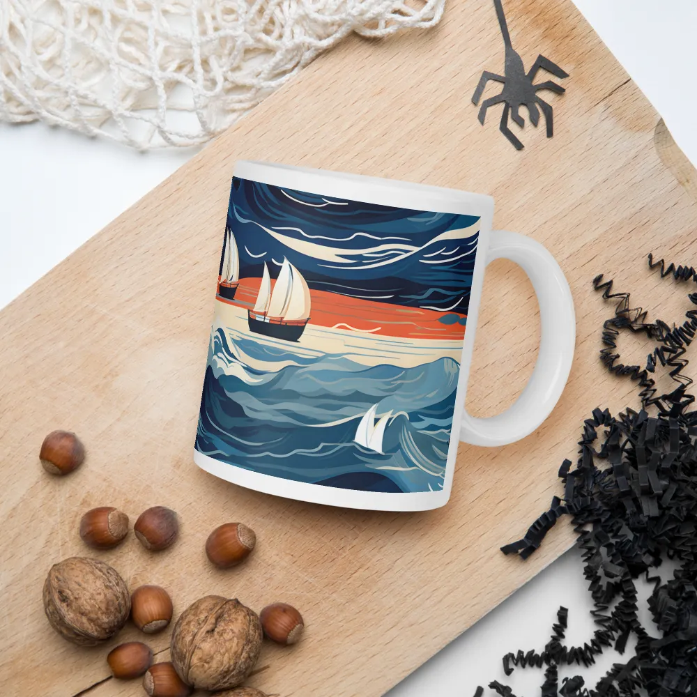 Ocean Whispers: A Voyage at Dusk | Mugs | Multiple Sizes & Colors