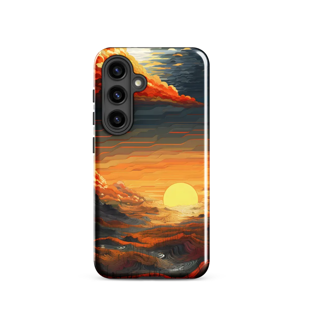Ethereal Sunset: A Serene Landscape in Flowing Forms