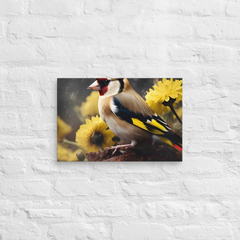 Harmony in Nature: A Goldfinch Amidst Blooms