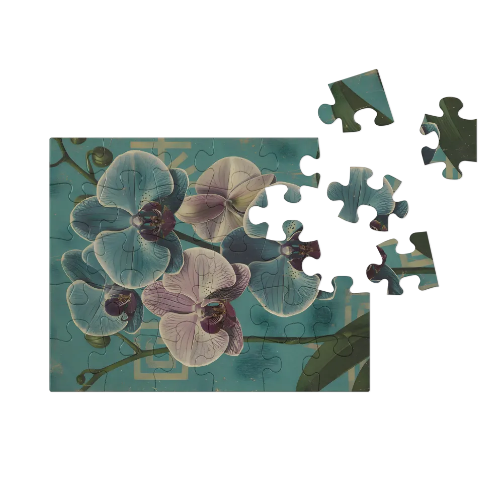 Vintage Orchid Study 
 Jigsaw Puzzle in Tin Box