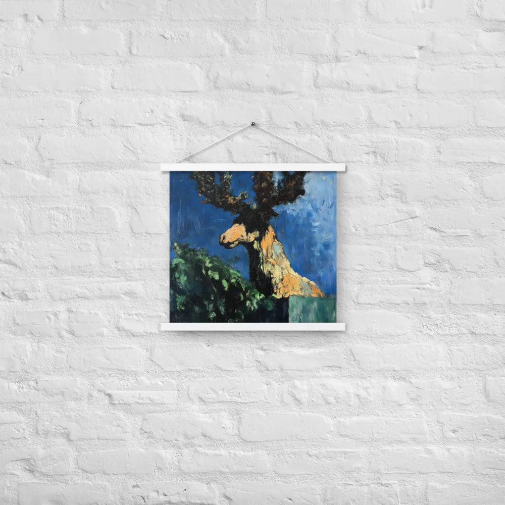 The Majestic Deer in Nature | Poster With White Wood Hanger | 18″×18″