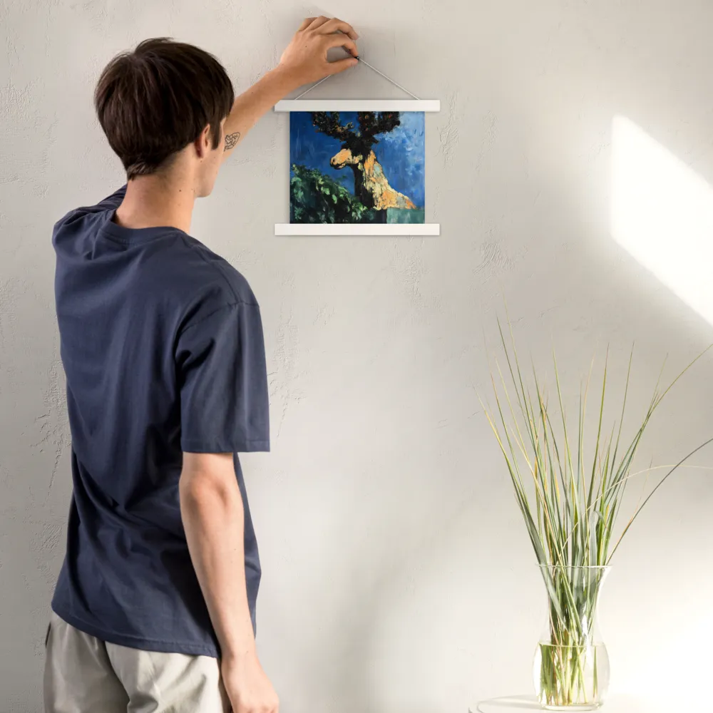 The Majestic Deer in Nature | Poster With White Wood Hanger | 10″×10″