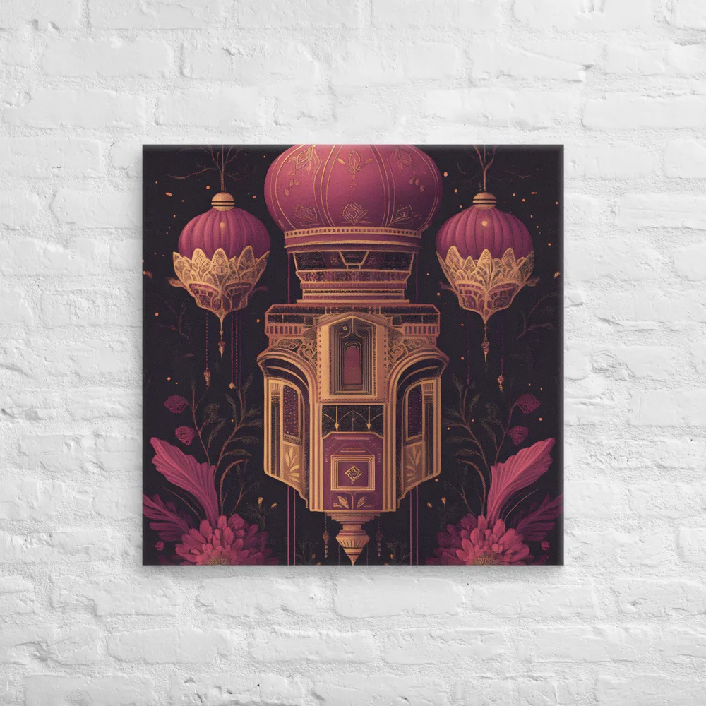 Ornate Harmony: A Digital Floral Architecture | Canvas | 28″×28″
