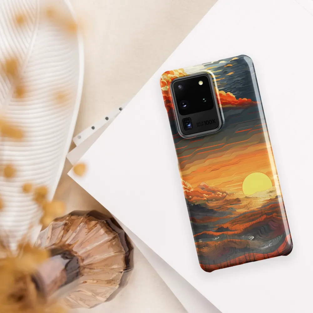 Ethereal Sunset: A Serene Landscape in Flowing Forms