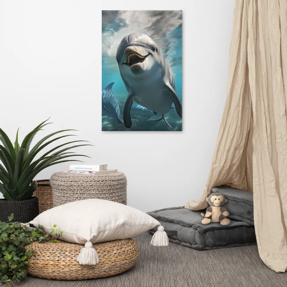Beneath the Waves: A Dolphin's Dance