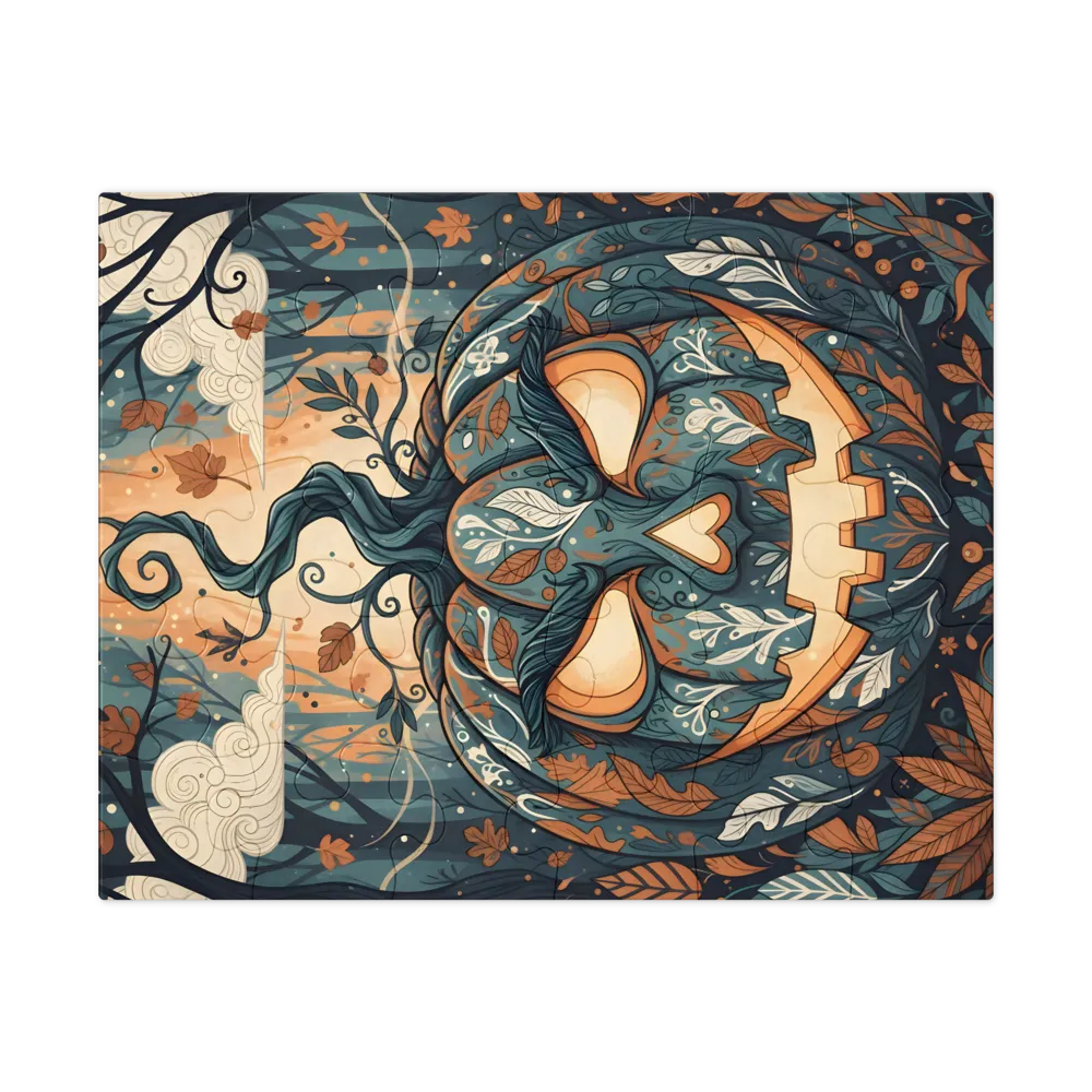 Ornate Jack-o'-Lantern 
 Jigsaw Puzzle in Tin Box