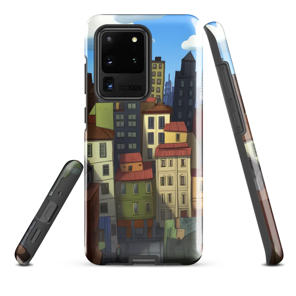 Urban Symphony: A Colorful Cityscape | Phone Case |  S20 Ultra | Tough Case | Glossy
