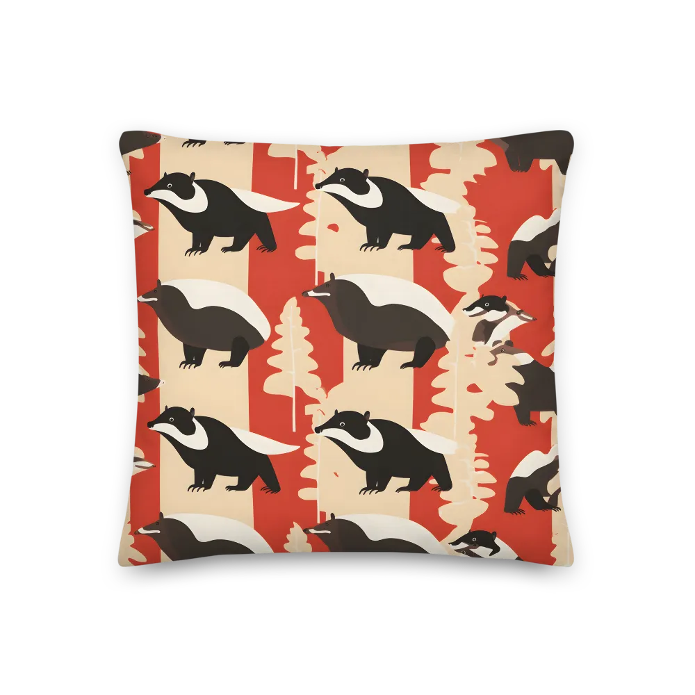 Wildlife Pattern: The Badger Tale | Pillow | 18″×18″