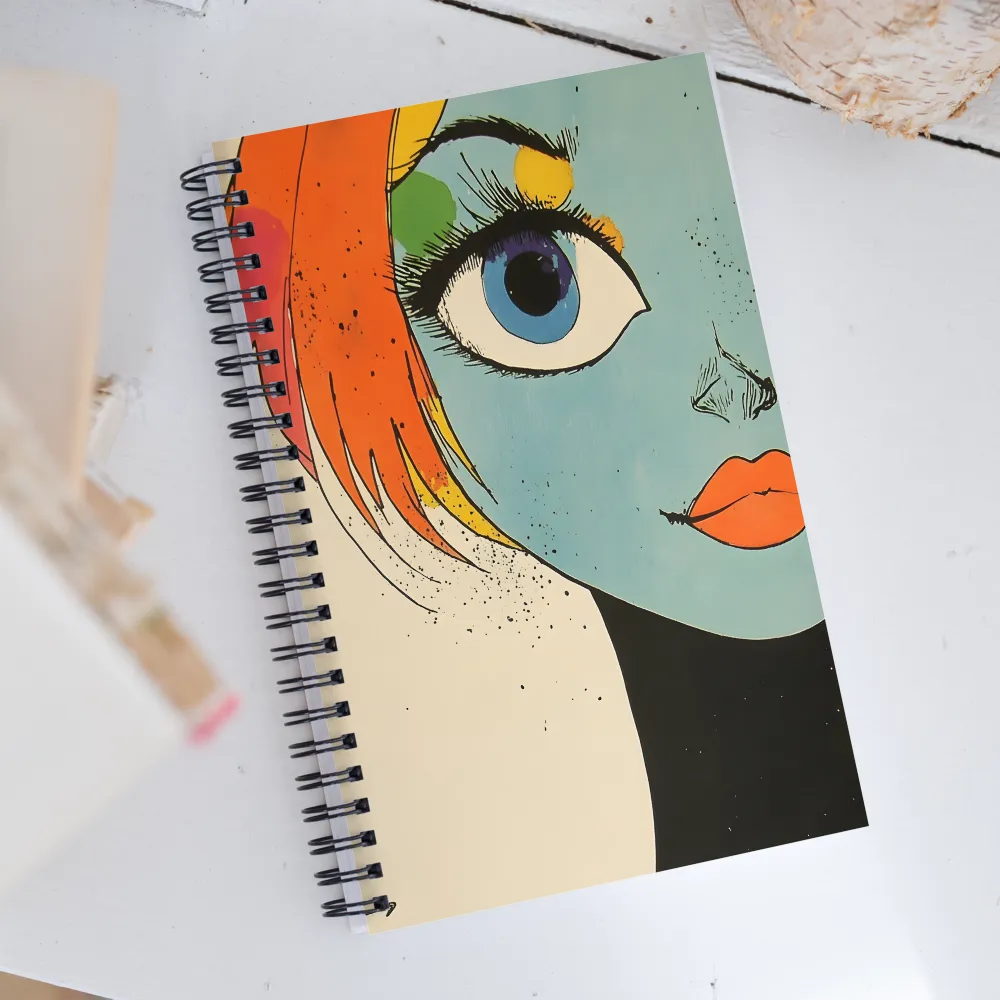 Vivid Expressions: A Portrait in Blue | Spiral Notebook