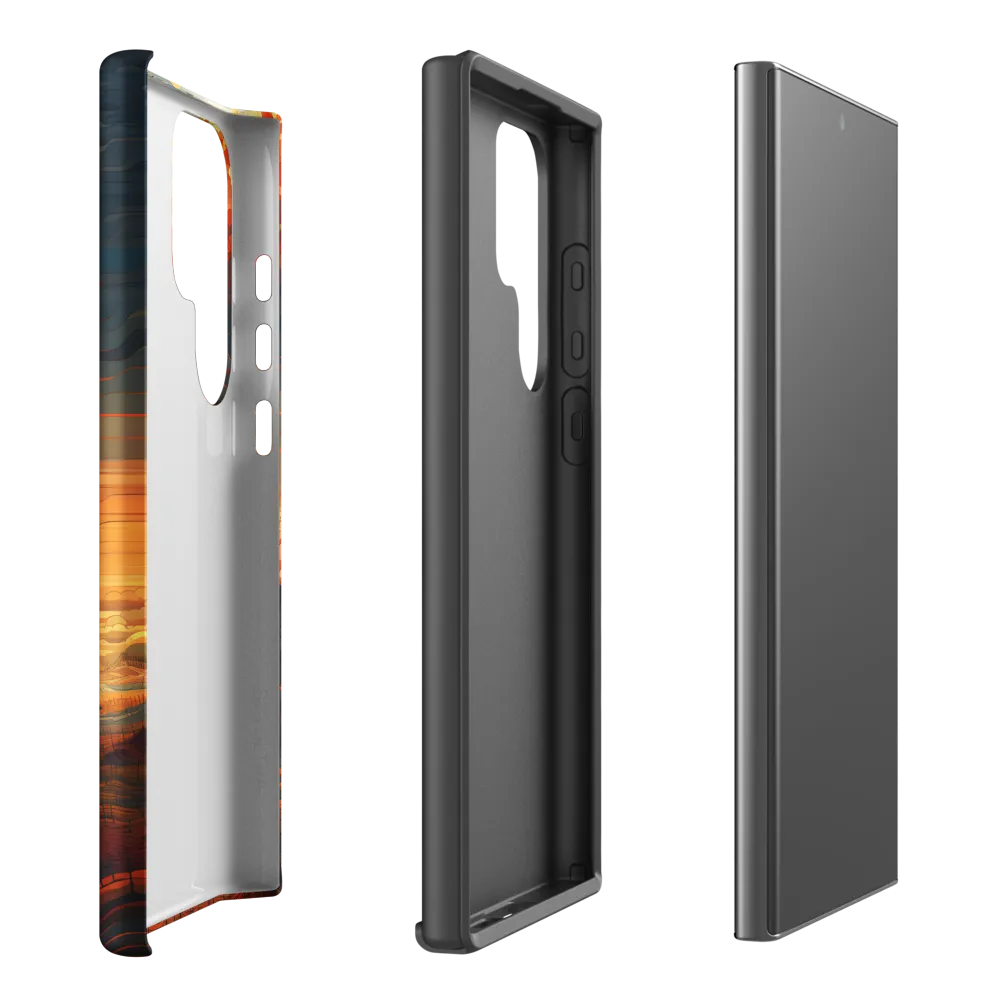 Ethereal Sunset: A Serene Landscape in Flowing Forms | Phone Case |  S23 Ultra | Tough Case | Matte
