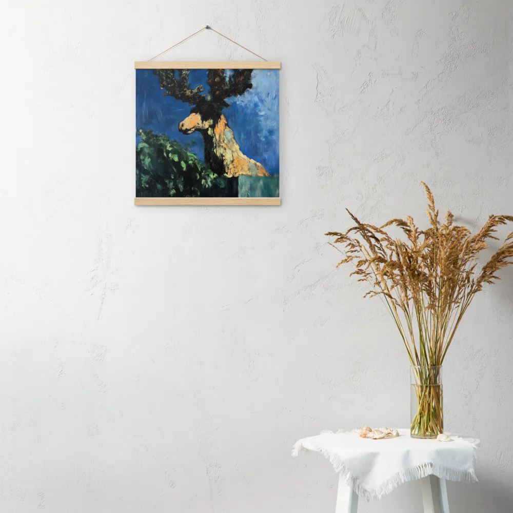The Majestic Deer in Nature | Poster With Oak Wood Hanger | 16″×16″
