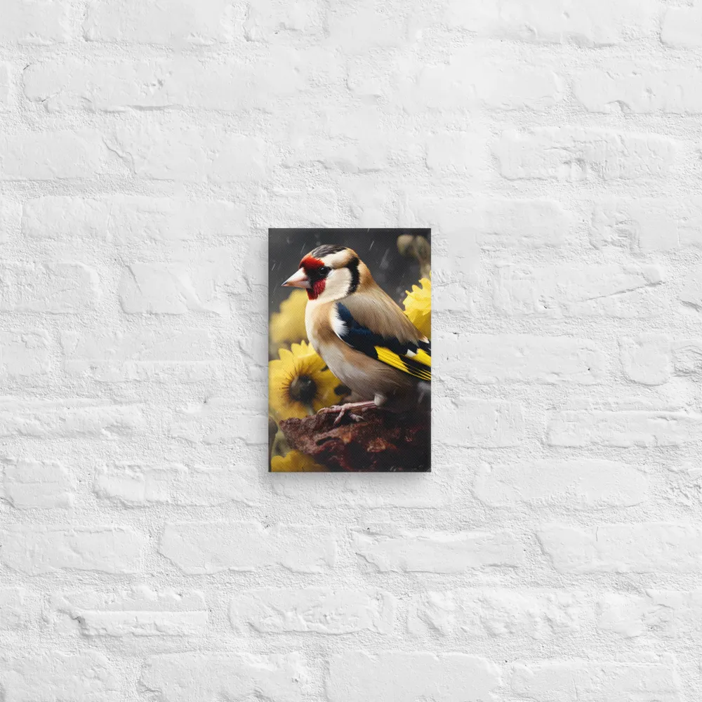 Harmony in Nature: A Goldfinch Amidst Blooms
