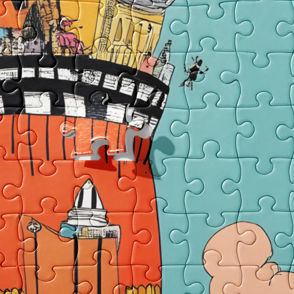 Urban Fantasia: A Whimsical Encounter | Jigsaw Puzzle | 252 pieces