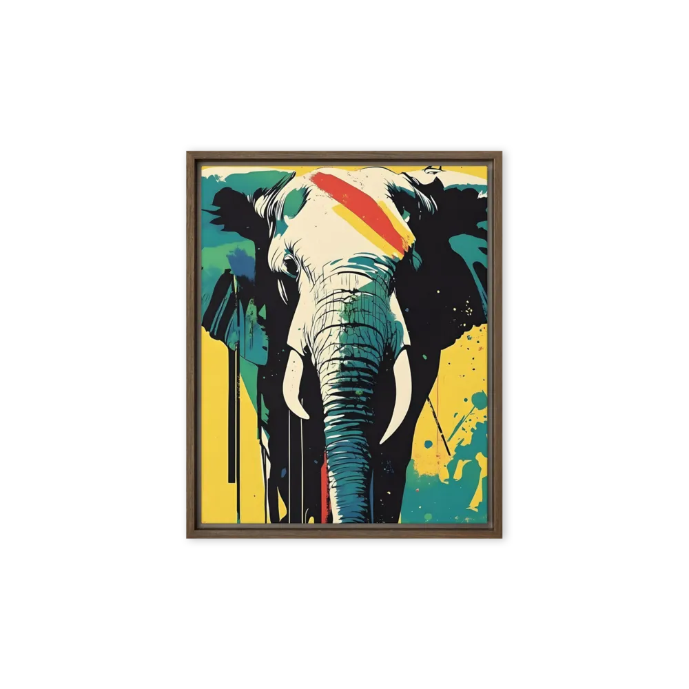 Elegance of the Wild: A Colorful Harmony | Canvas with Brown Frame | 8″×10″