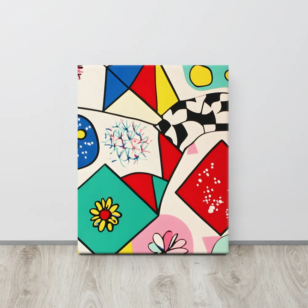 Joyful Geometry: A Playful Dance of Shapes and Colors | Canvas | 16″×20″