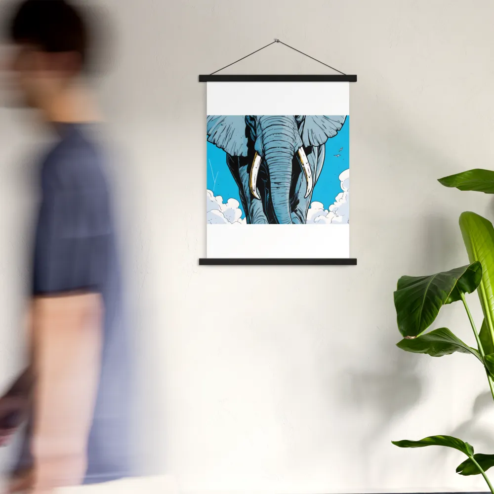 Majestic Presence: The Elephant | Poster With Black Wood Hanger | 18″×24″