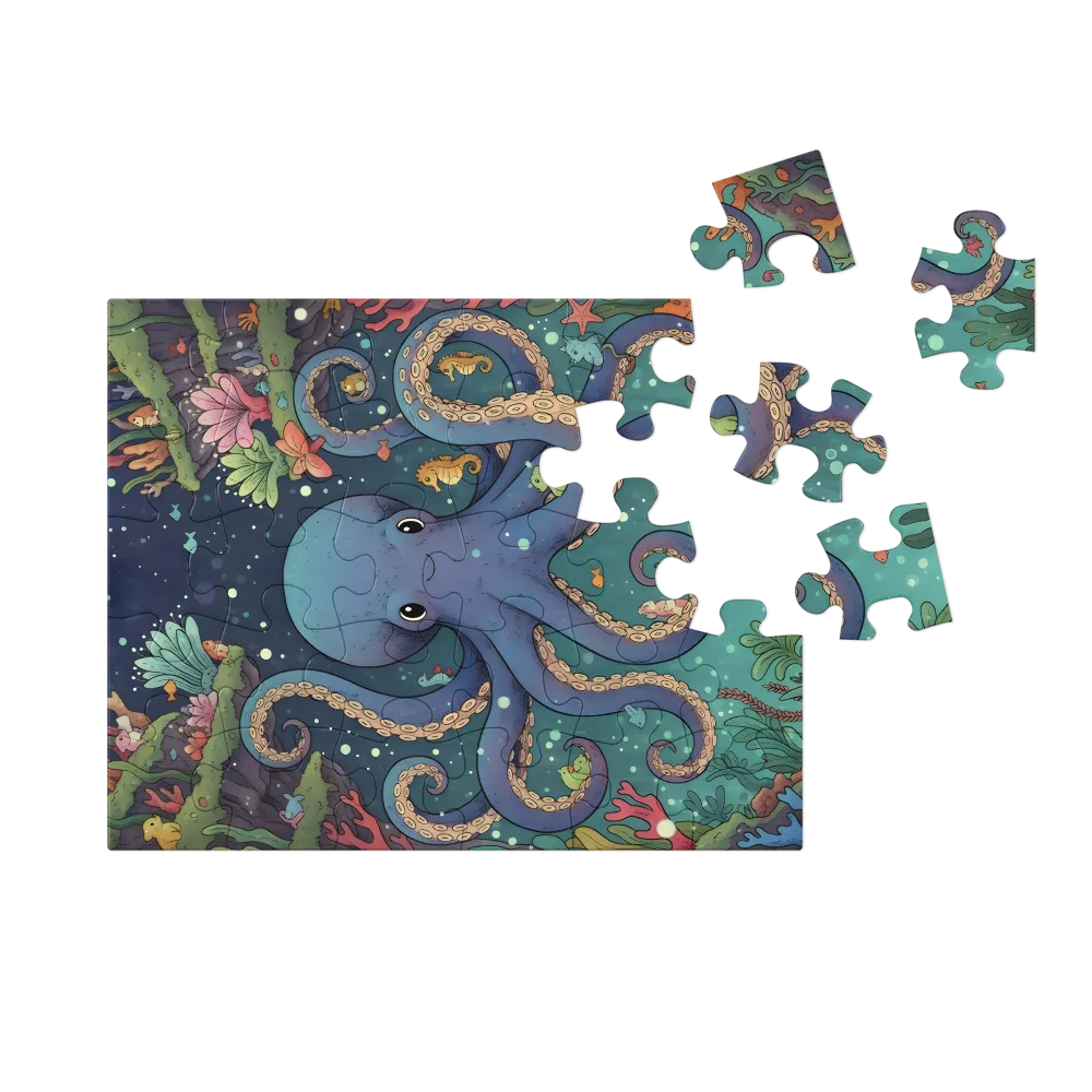 Curious Octopus 
 Jigsaw Puzzle in Tin Box