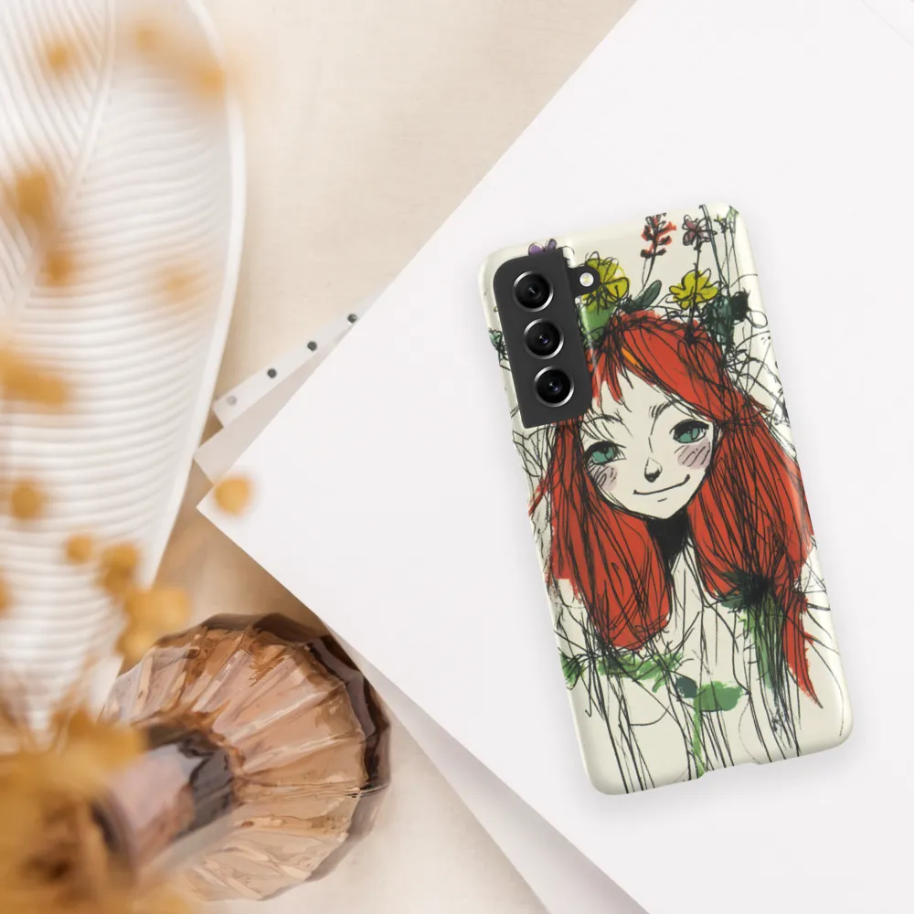 Whimsical Floral Portrait | Phone Case |  S21 FE | Snap Case | Matte