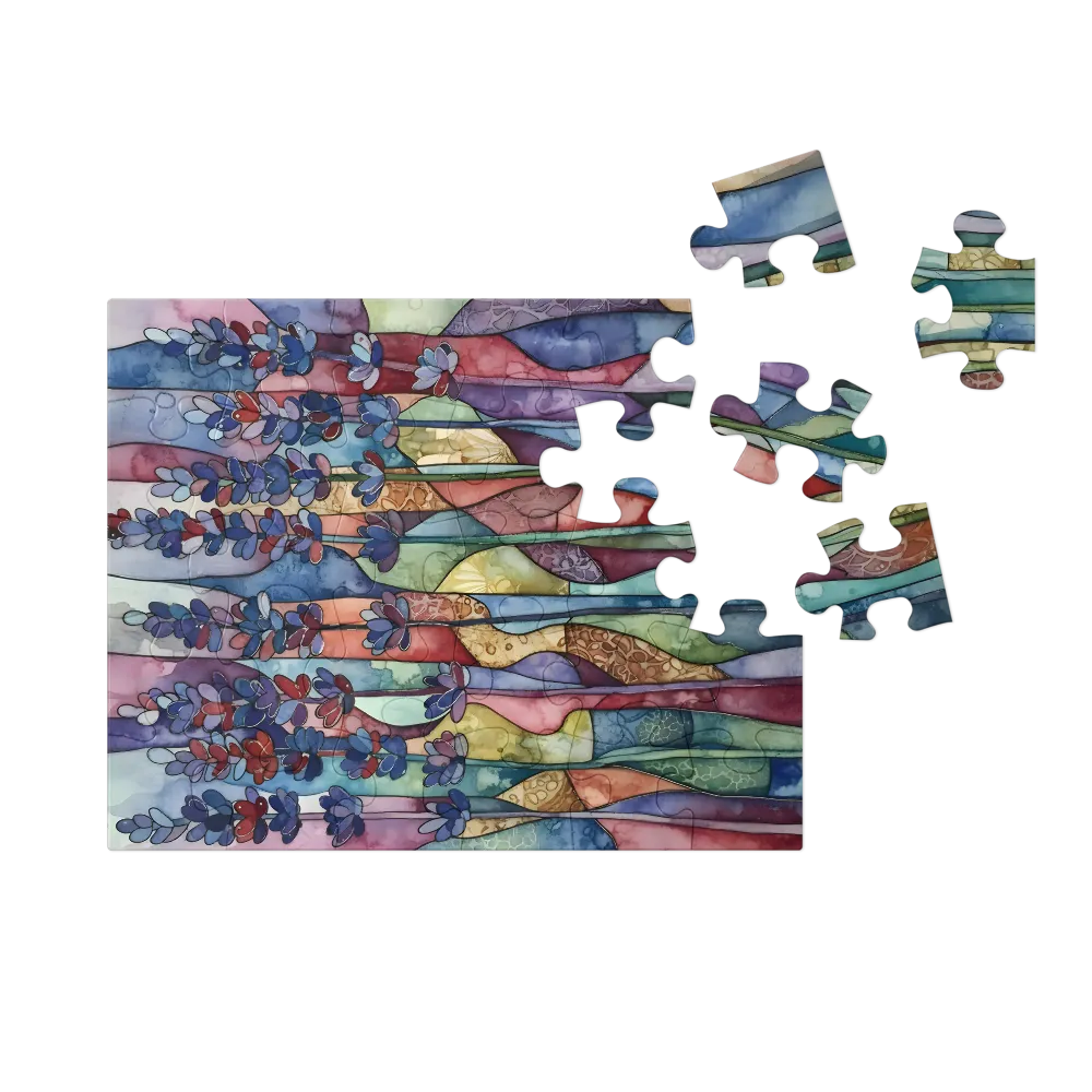 Lavender Mosaic 
 Jigsaw Puzzle in Tin Box