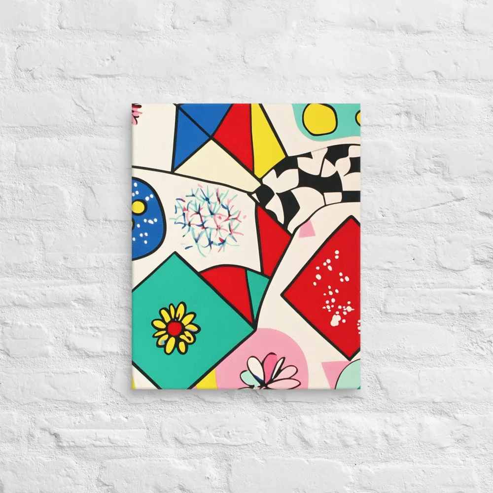 Joyful Geometry: A Playful Dance of Shapes and Colors | Canvas | 16″×20″