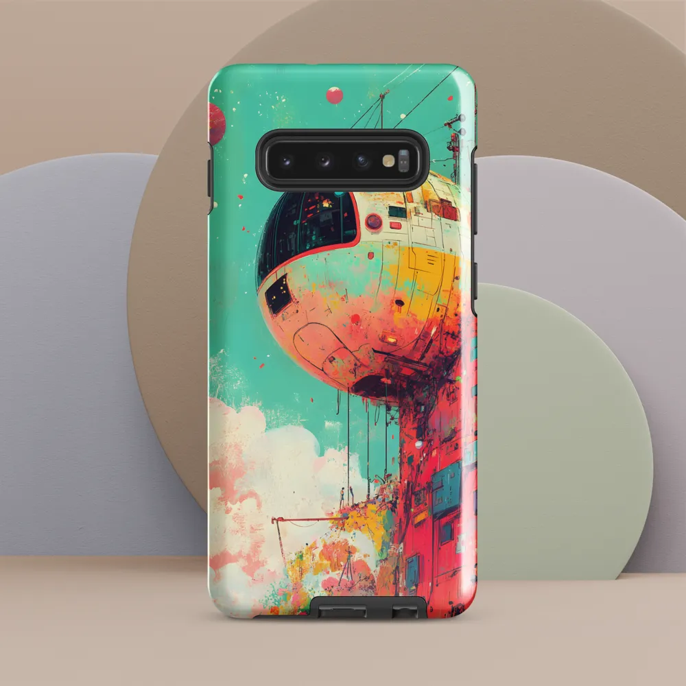 Suspended Sphere in a Vibrant Dreamscape | Phone Case |  S10 Plus | Tough Case | Glossy