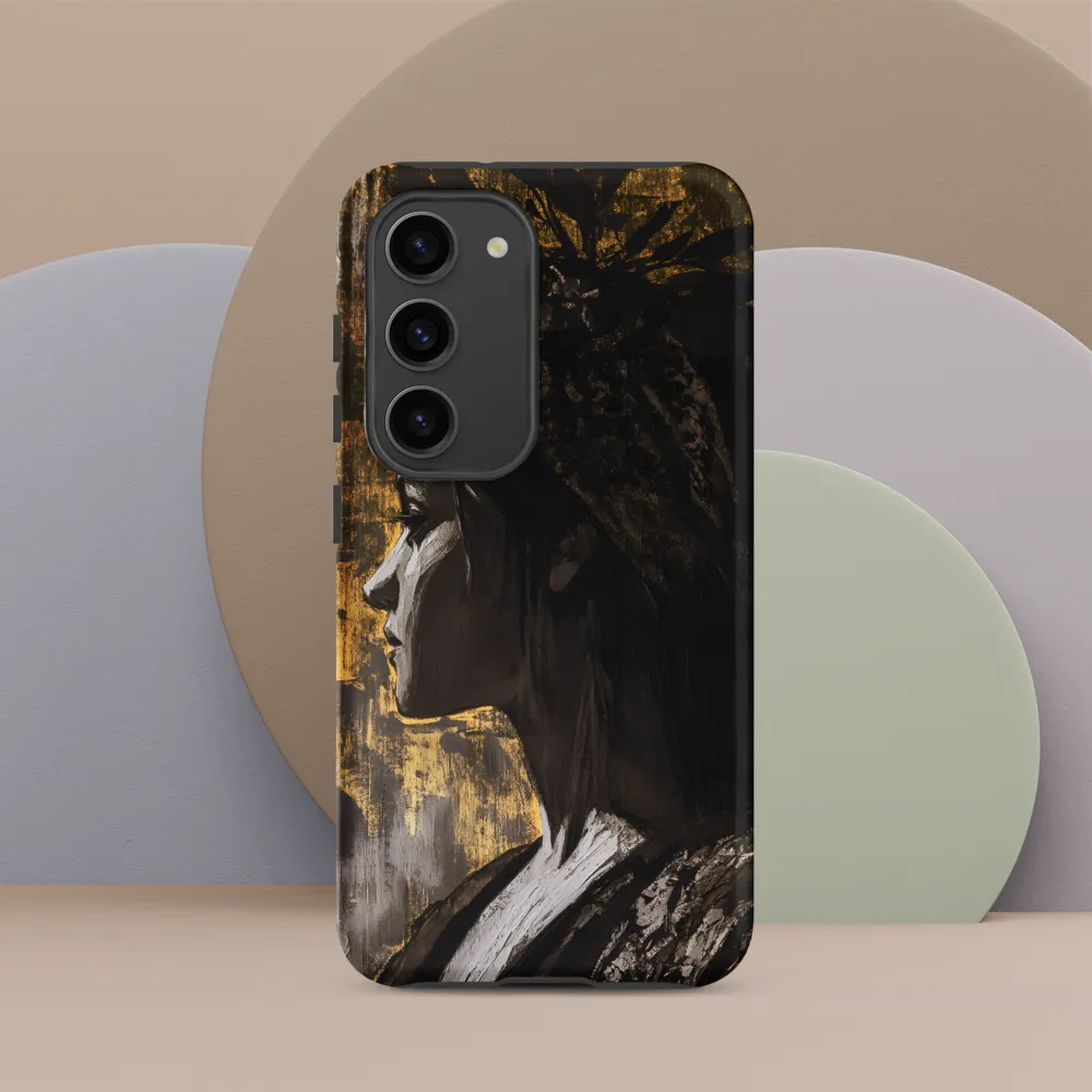 Golden Elegance: A Modern Profile Portrait