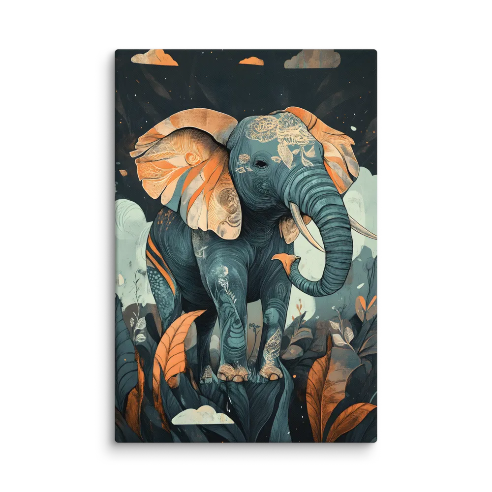 Majestic Whimsy: The Elephant of Enchantment | Canvas | 32″×48″