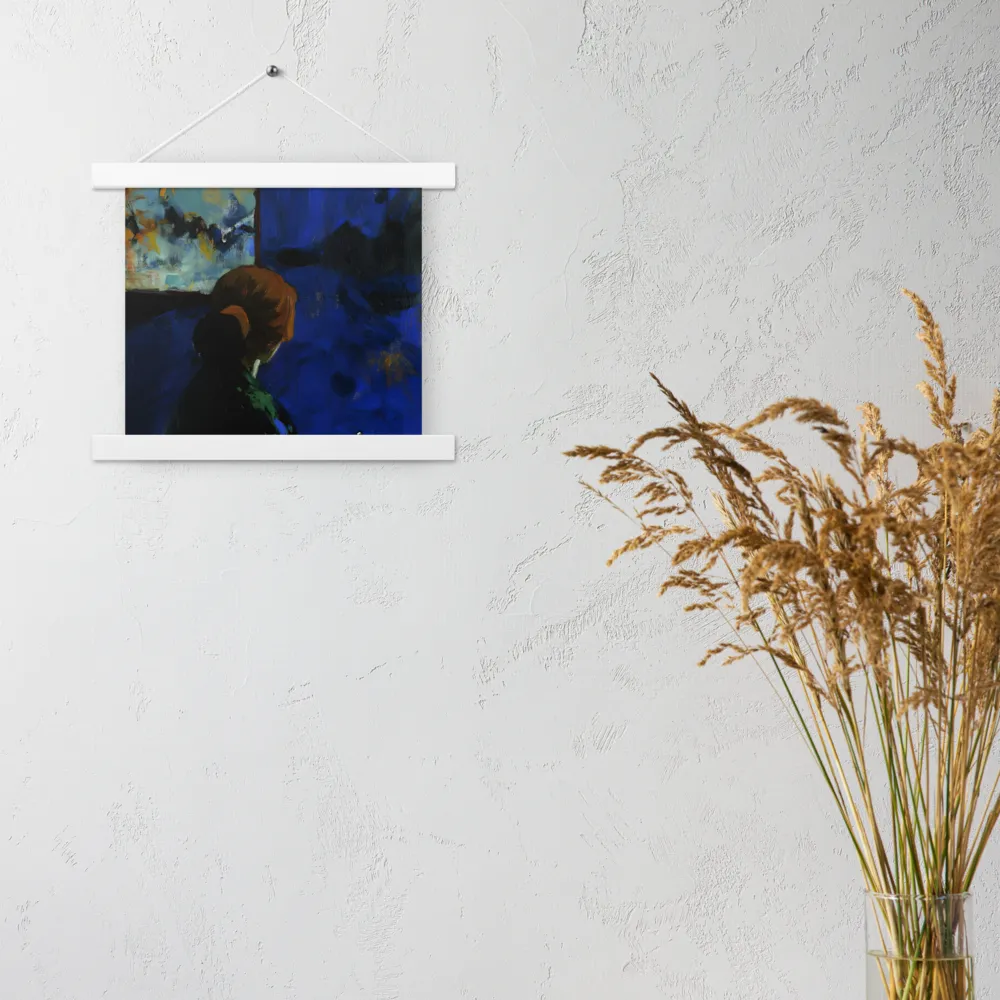 Contemplation Under the Night Sky | Poster With White Wood Hanger | 10″×10″