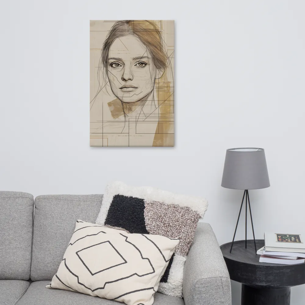 Geometric Elegance: A Modern Portrait | Canvas | 24″×36″