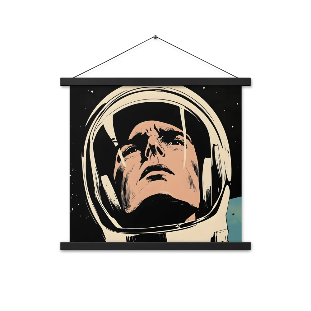 Gaze of the Astronaut | Poster With Black Wood Hanger | 18″×18″