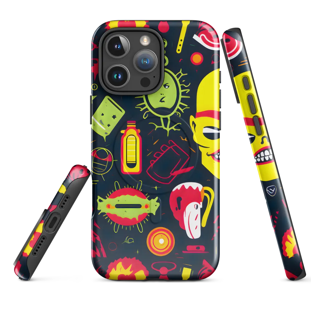 Neon Revelry: A Quirky Exploration of Modern Pop Art | Phone Case |  16 Pro Max | MagSafe® Tough Case | Glossy