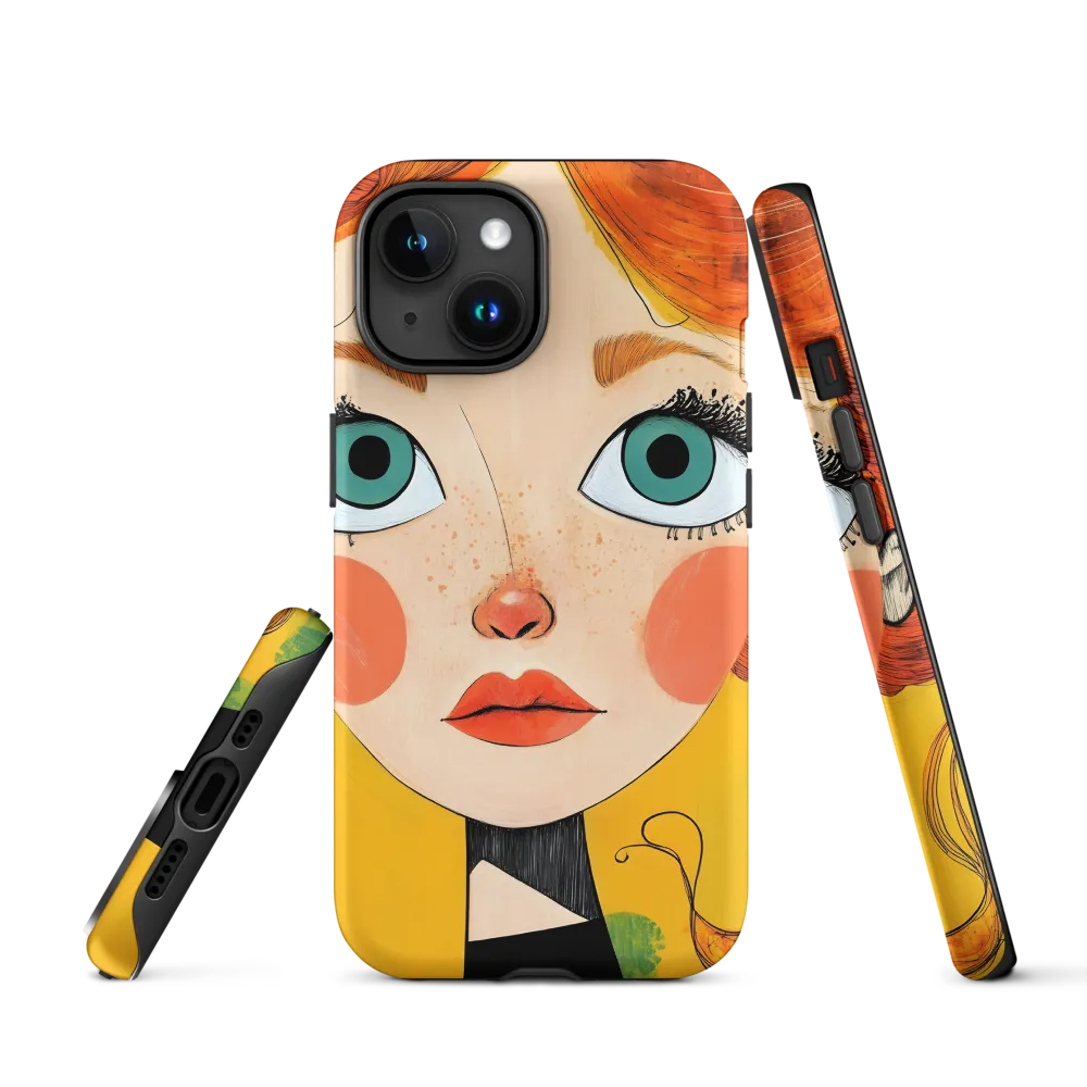 Whimsical Portrait of a Girl | Phone Case |  15 | Tough Case | Matte